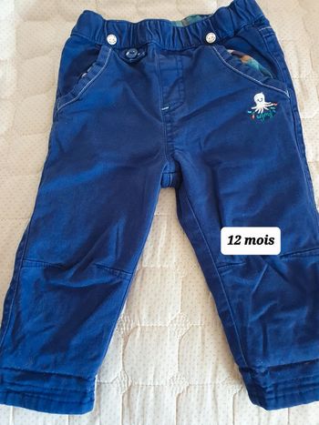 Pantalon doublé thème marin 12 mois