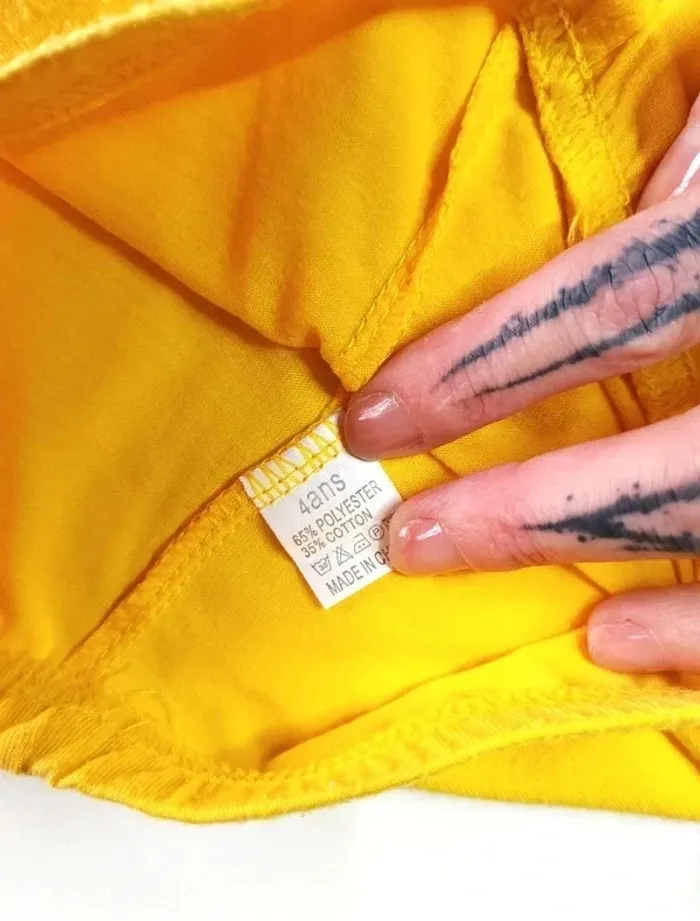 Legging jaune avec dentelle - Taille 4 ans - photo numéro 4