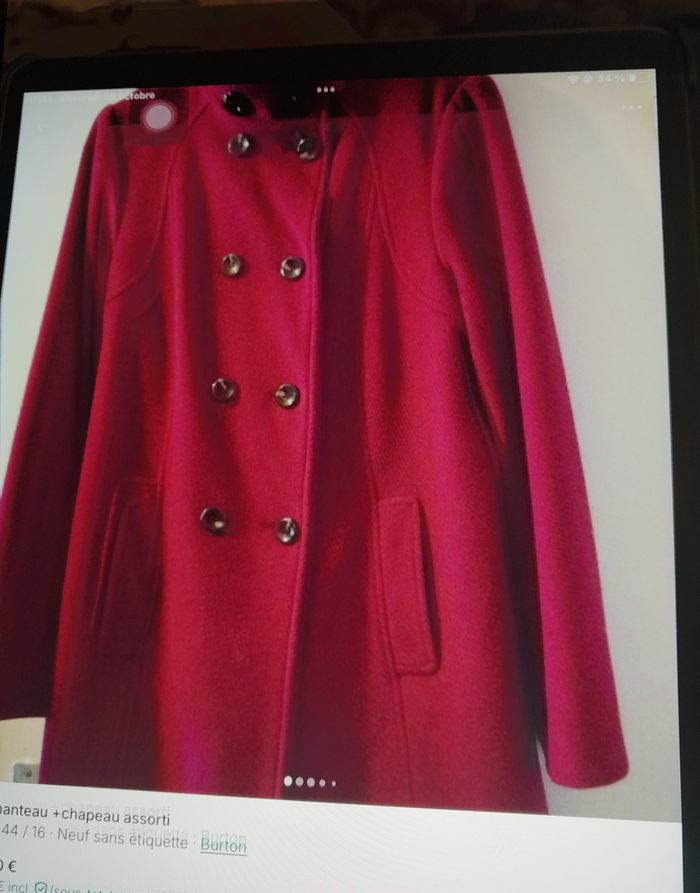 Joli manteau + chapeau assorti - photo numéro 4