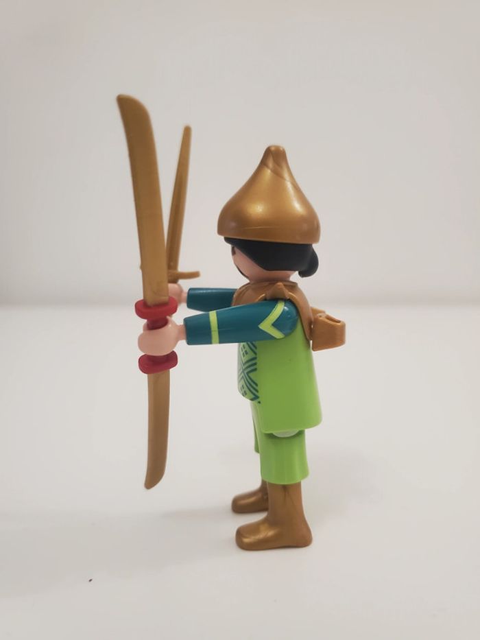 Playmobil Médiéval un Guerrier Samouraï avec casque, épée, sabres très bon état - photo numéro 3