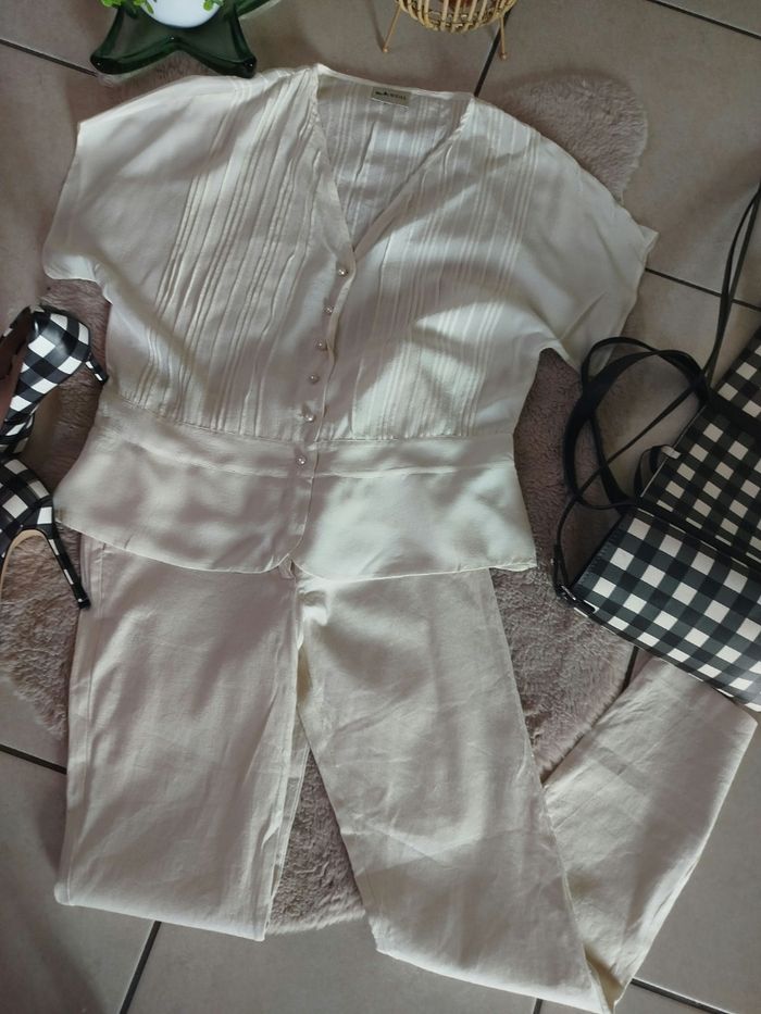 Pantalon chic coton lin MANGOi - photo numéro 7