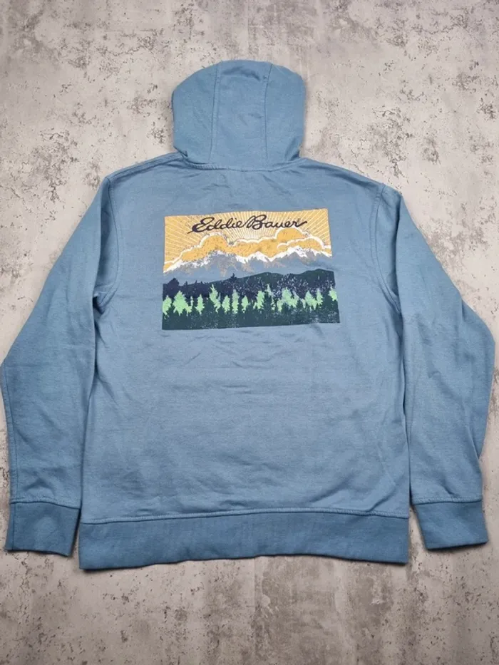 Sweat à capuche Eddie Bauer bleu – Taille M Homme (mesures en photos) - photo numéro 4