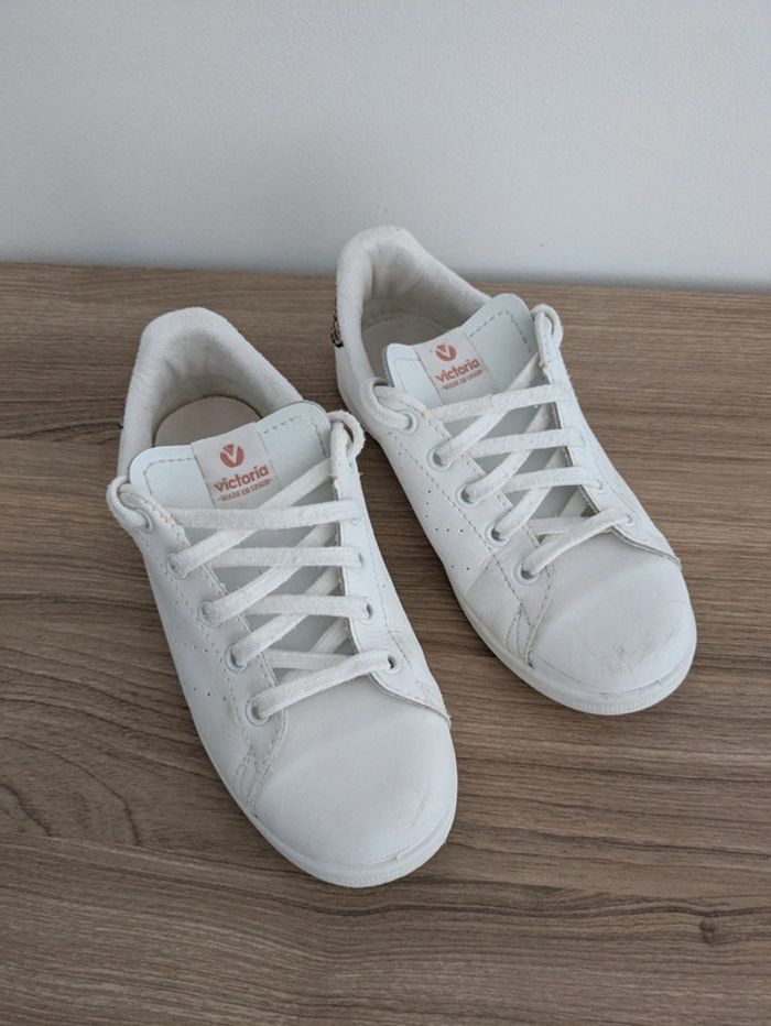 Basket sneakers en cuir blanc Victoria pointure 34 - photo numéro 5