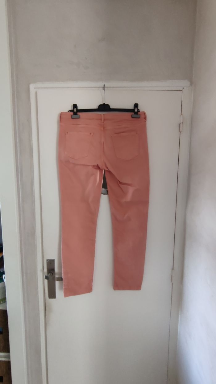 Pantalon femme jeans slim fit marque Massimo Dutti taille 42 couleur saumon - photo numéro 6
