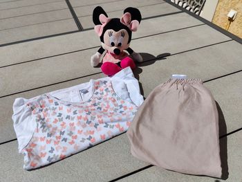 Ensemble fille blanc et beige 18 mois