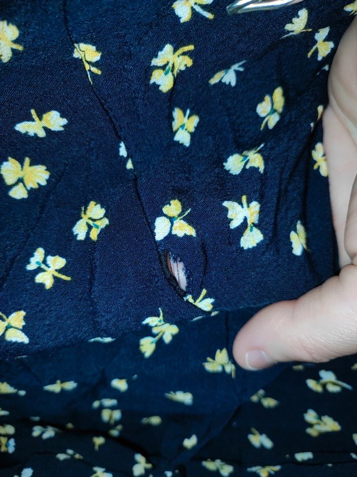 Belle robe fleurie marine et jaune - photo numéro 2
