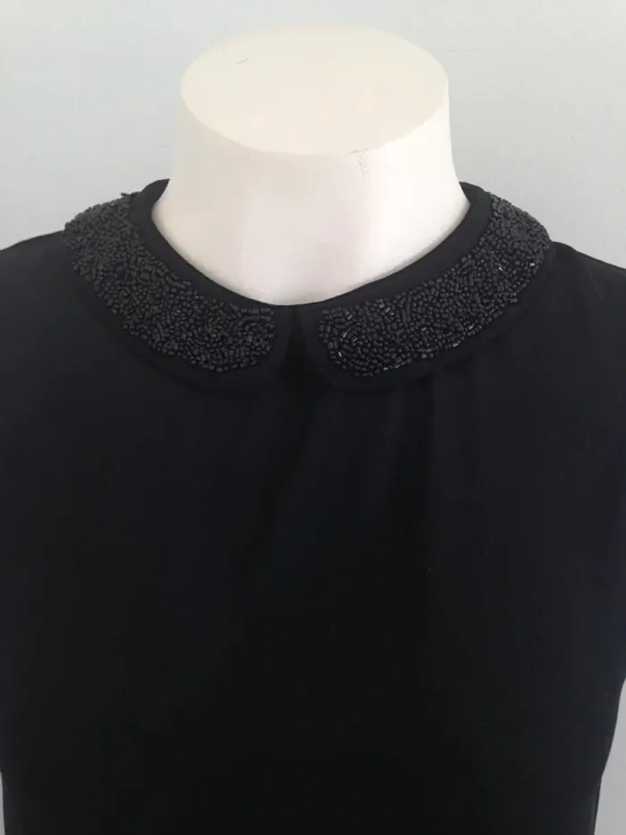 Débardeur blouse sans manches col claudine bijoux perles S 36 Kiabi - photo numéro 3