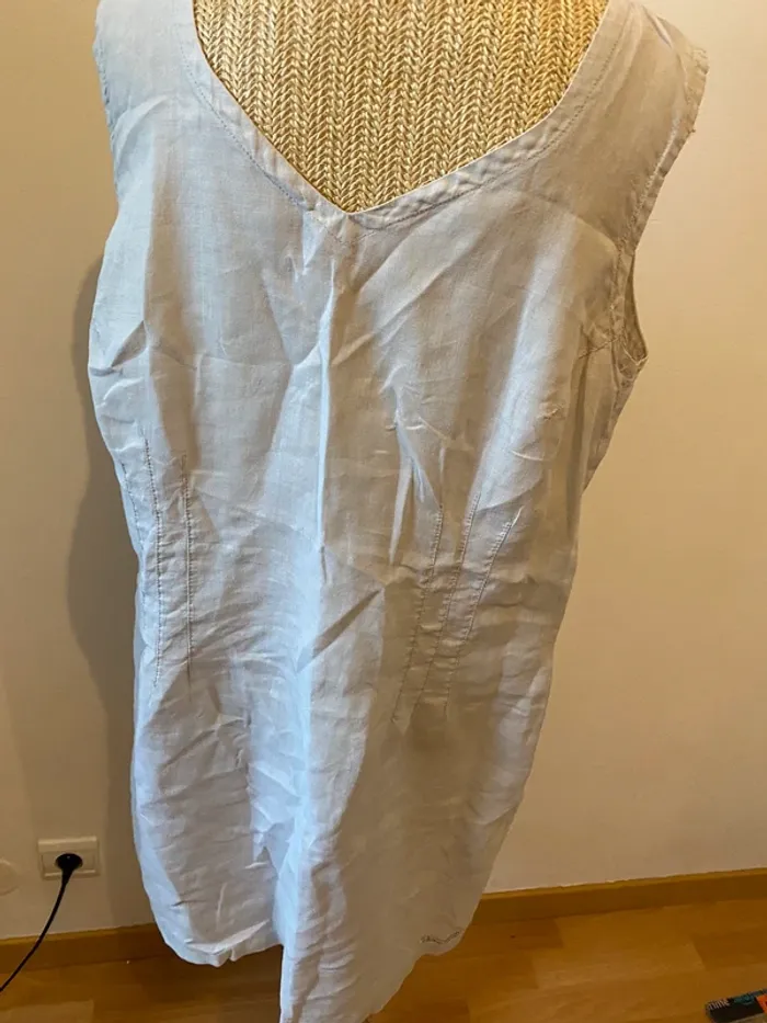 Robe en lin blé en herbe beige  m petit prix - photo numéro 3