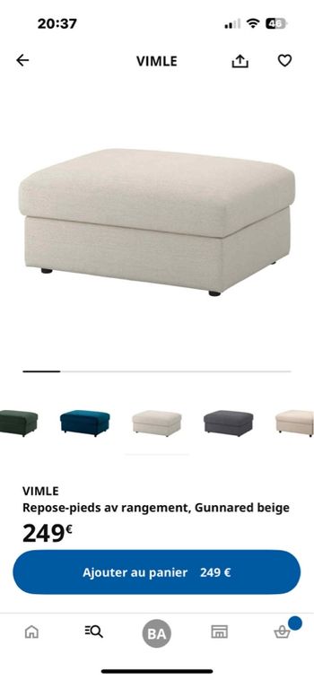 Repose pieds avec rangement Gunnared gris neuf
