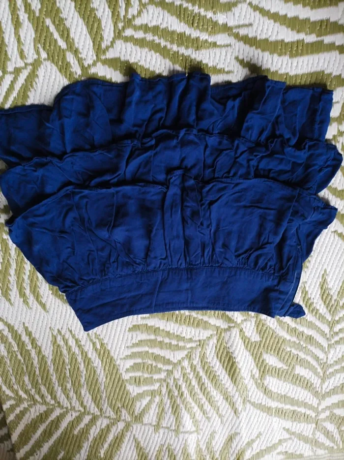 Jupe courte bleue d'été ethnique Camaïeu T36 - photo numéro 3