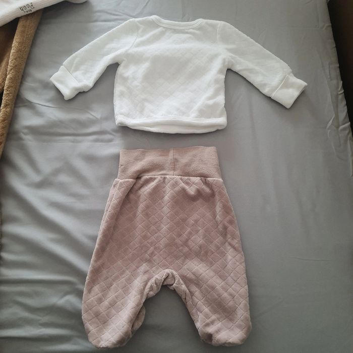 1 ensemble velour hiver Coton bébé garçon 56cm 1-3 mois c&a baby/mini baby - photo numéro 2