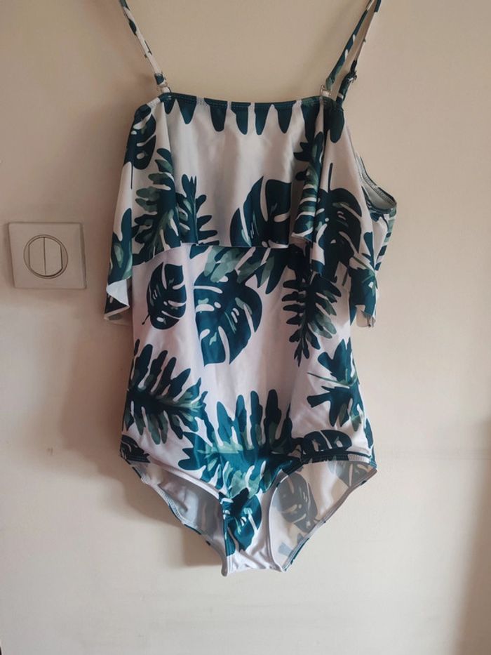 Maillot de bain 1 pièce - Volants & Imprimé Tropical - Taille L