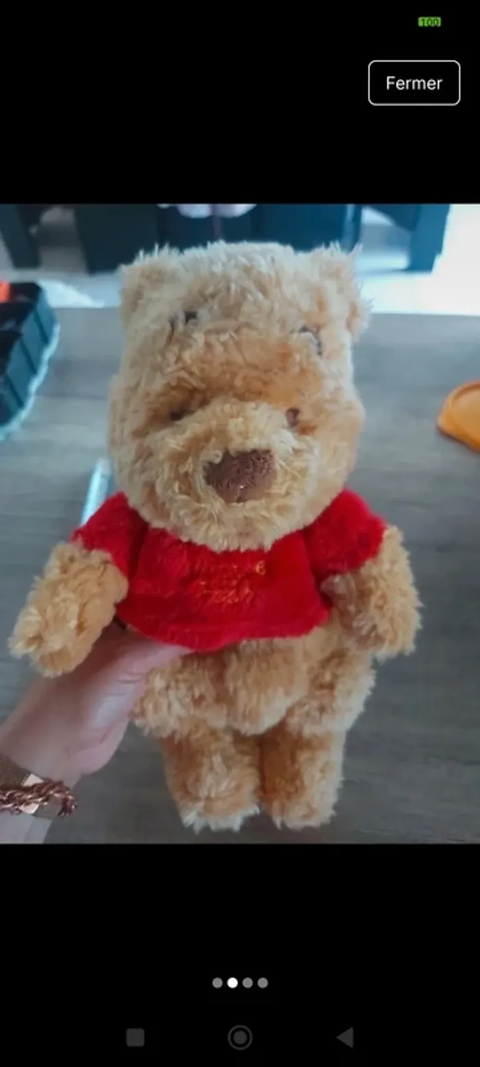Peluche winnie l'ourson 
Bras et jambes articulés - photo numéro 4