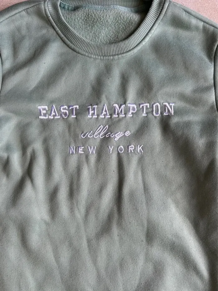 Sweat Shein "East Hampton" vert sauge - photo numéro 3