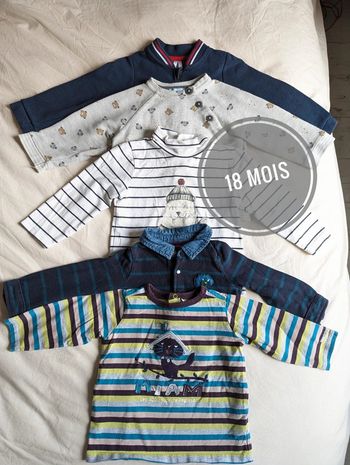 Lot hauts manches longues bébé taille 18 mois