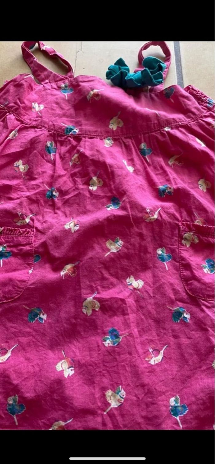 Robe rose imprimée oiseaux multicolores sergent major - photo numéro 4