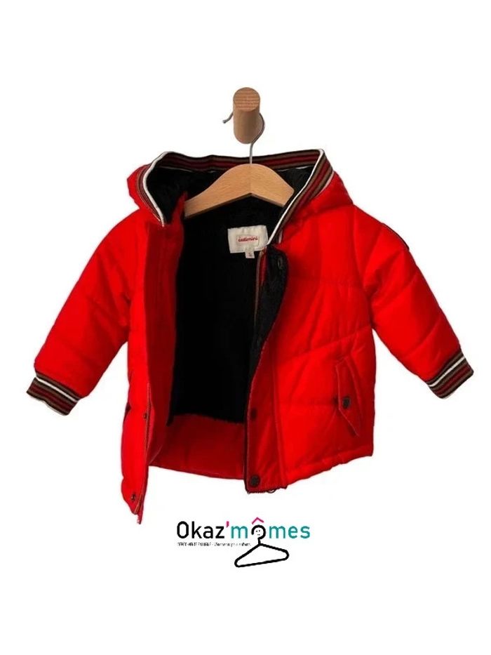 Parka / doudoune chaude rouge à capuche - Catimini 6 mois - photo numéro 3