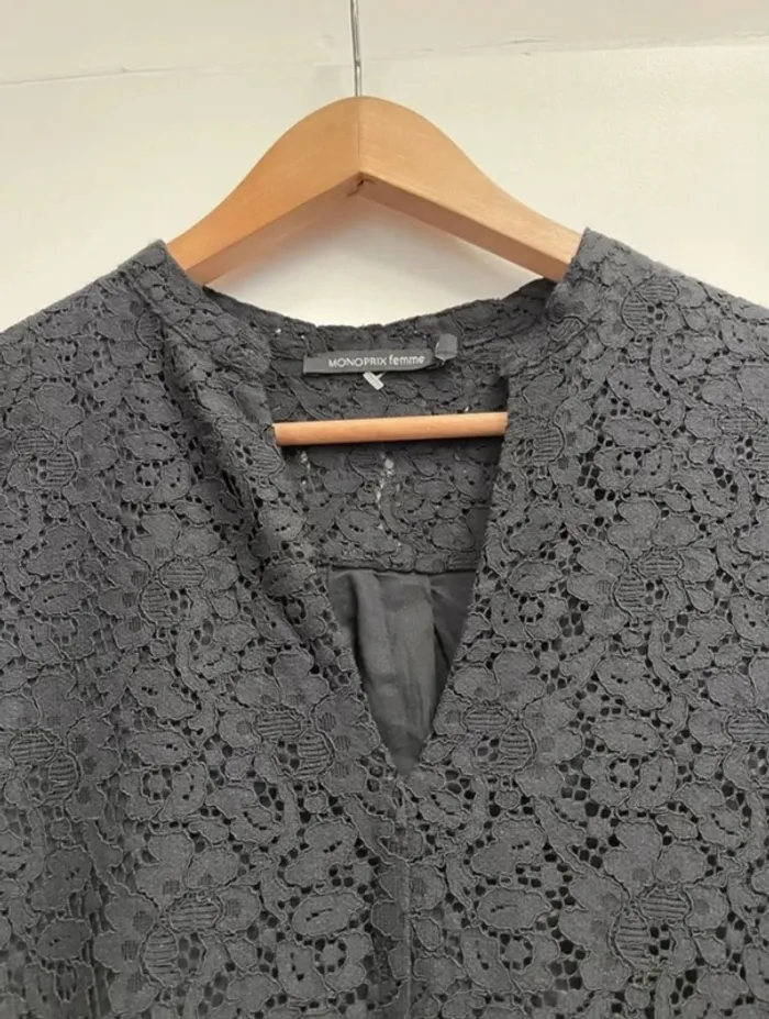 Superbe robe noire en dentelle fluide neuve Monoprix 🌸 S 36 - photo numéro 7