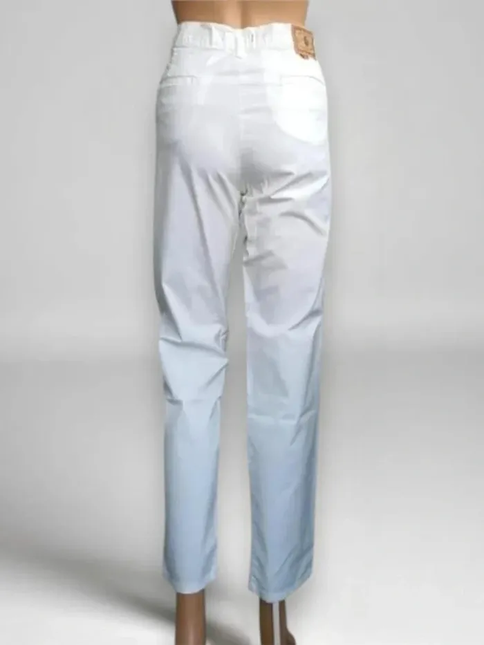 Pantalon blanc à pince coupe slim ,taille haute,extensible,marque Cimarron - photo numéro 2