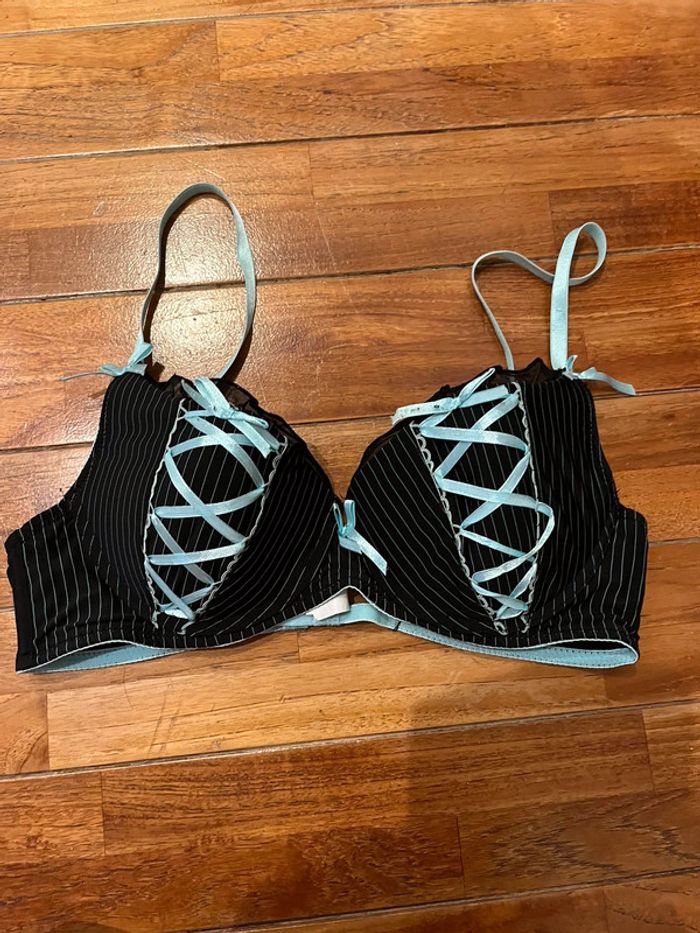 Soutien gorge no excuse 95C noir et bleu ciel