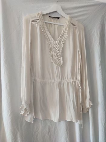 Blouse style bohème, écru