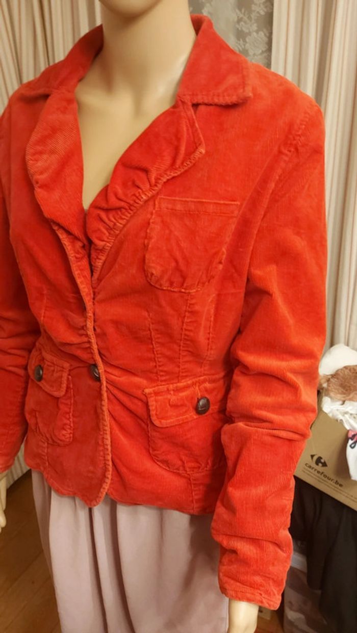Veste rouge velour Essentiel Antwerp taille 40 - photo numéro 11
