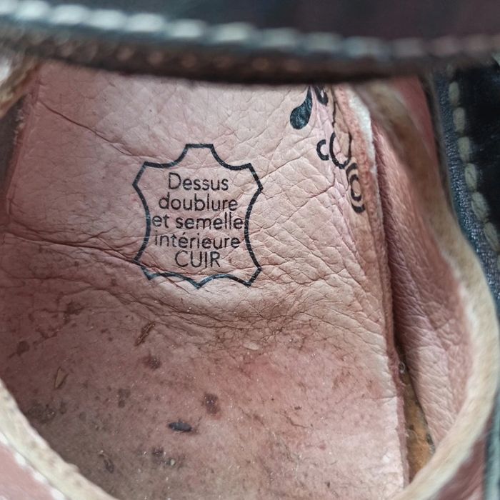 chaussures noires fermeture a scratch en cuir Eram pointure 24 - photo numéro 2