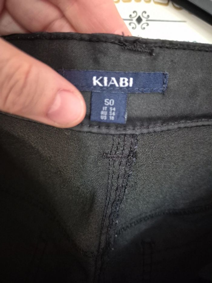 Pantalon slim effet enduit noir taille haute kiabi taille 50 - photo numéro 6