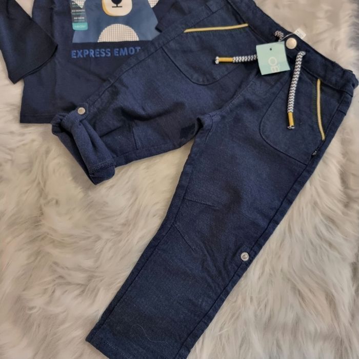 NEUFS 😍💙🤩 SUPERBE ensemble pantalon ,toile épaisse (mobulable en bermuda)  18 mois et teeshirt 23 mois garçon💙🤩😍 - photo numéro 3