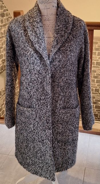 Manteau gris chiné Naf Naf avec 40 % de laine