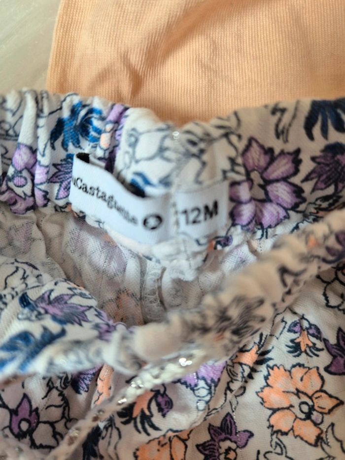 🧡 Magnifique ensemble short + t-shirt Lulu Castagnette 12 mois - photo numéro 6