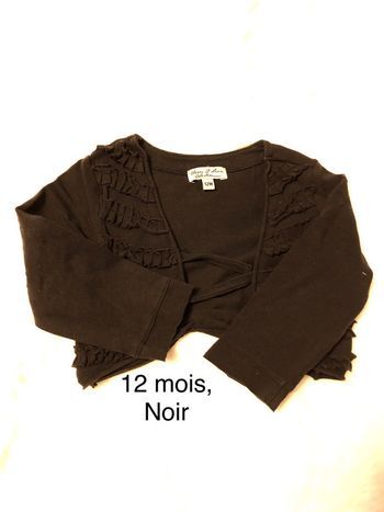 Gilet court, noir, épaisseur d’un tee-shirt, Eliane et Léna