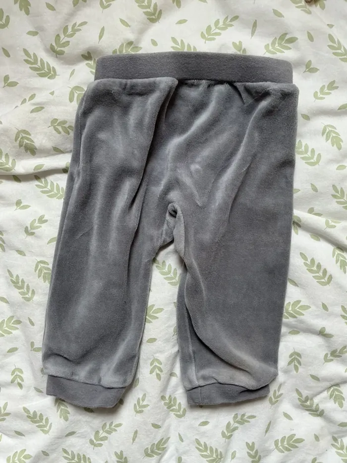 pyjama 2 pièces en velours gris et orange 9 mois vertbaudet - photo numéro 7