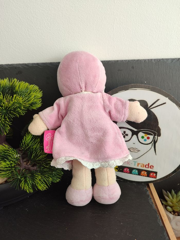 Doudou poupée poupon rose petitcollin petit collin fleur Beige Bleu PE0253 - photo numéro 2