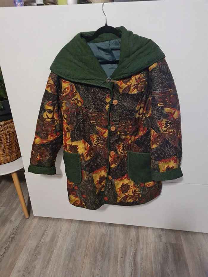 Manteau matelassée couleur automnale vintage - photo numéro 2