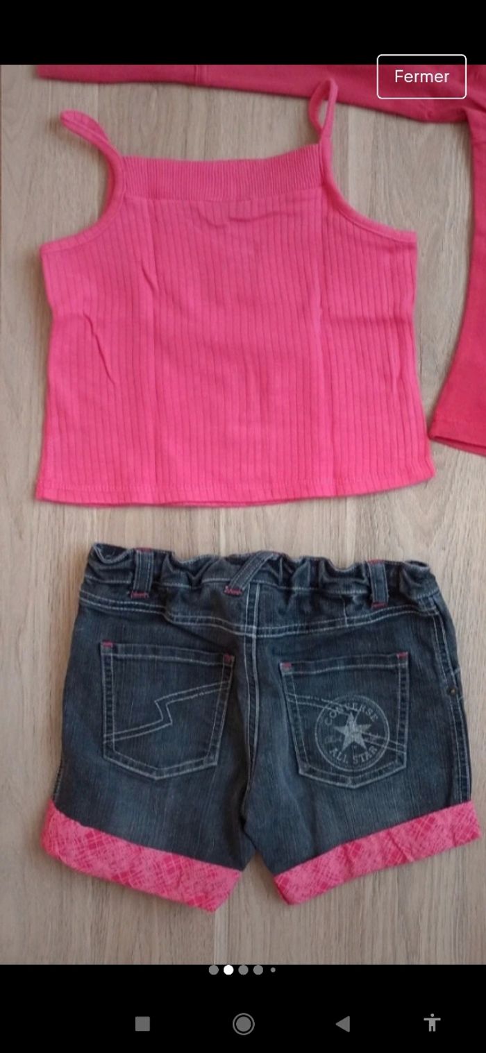 short gris foncé Converse 8 ans débardeur rose sergent major 6 ans - photo numéro 2