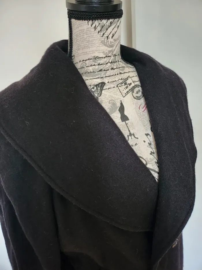 Superbe Manteau oversize noir col châle – chic & cosy - photo numéro 2