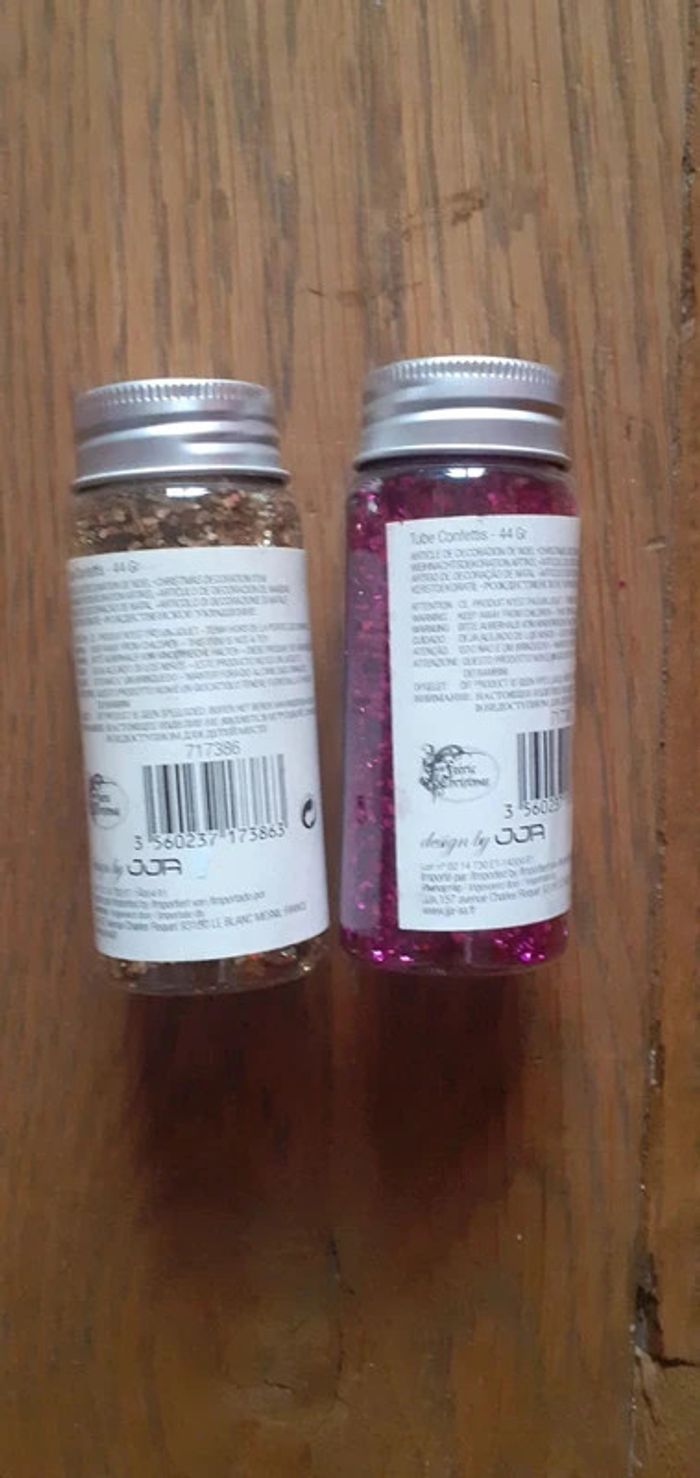 2 flacons paillettes rose et doré environ 44g - photo numéro 2