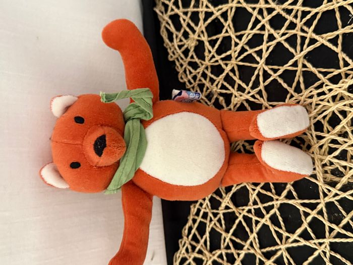 SUCRE D'ORGE DOUDOU RENARD ORANGE HOCHET FOULARD VERT - photo numéro 2