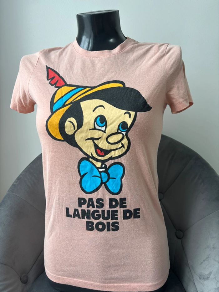 T-shirt rose Disney Pinocchio - Undiz - Taille XS - photo numéro 2