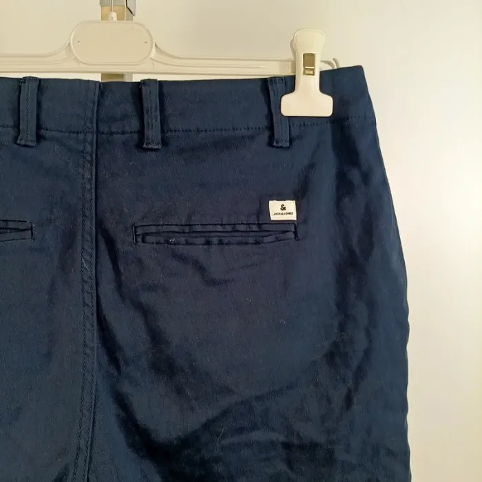 Short bleu marine Jack & Jones coupe regular homme taille S coton stretch été A1347 - photo numéro 7