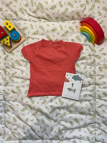 teeshirt manches courtes corail 9 mois tex