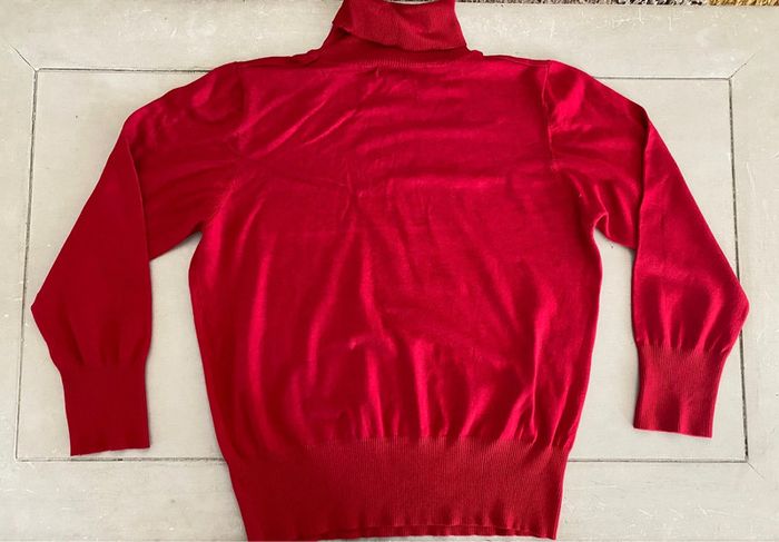 Pull col roulé Cintre à Cintre en maille rouge vif taille 7 L ou XL - photo numéro 15