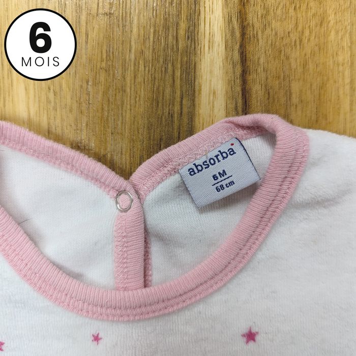 Pyjama velour rose - bébé fille 6 mois - photo numéro 3
