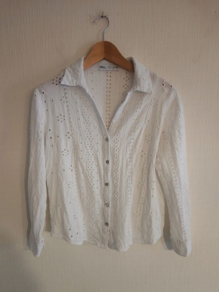 Blouse chemise Zara blanche taille S