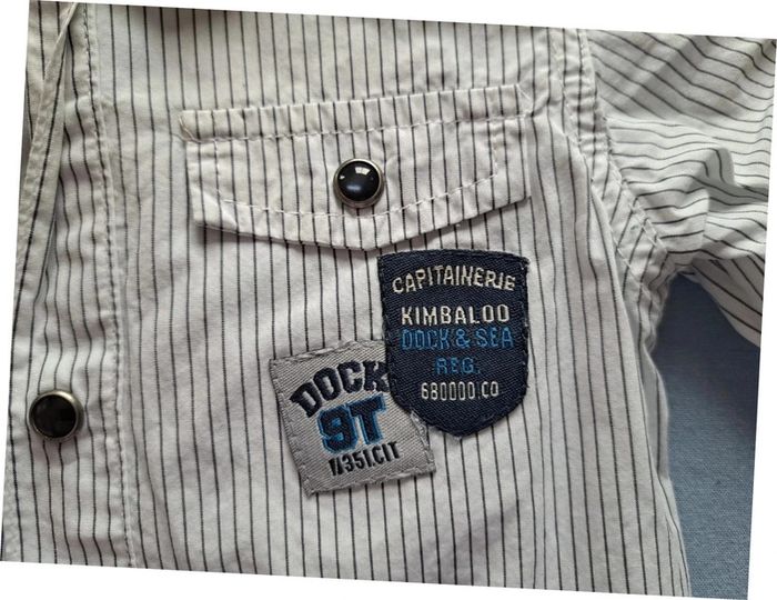 Chemise Kimbaloo 12 mois blanche rayée - photo numéro 2