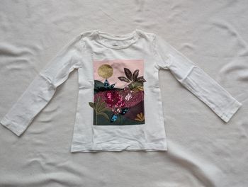 Tshirt ML blanc paysage en sequins - 4A - Gémo