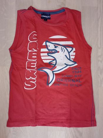 Débardeur corail motif requin Creeks 
T. 8 ans