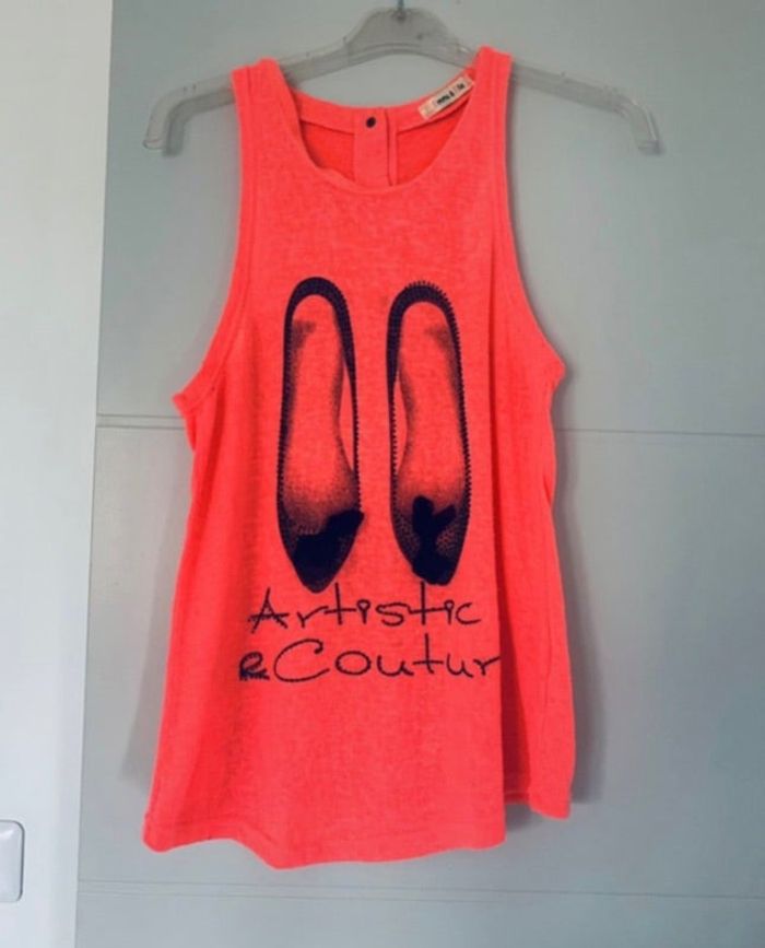 Haut rose fluo femme