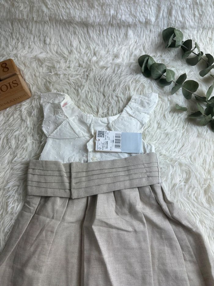 Robe plumetis et lin mango taille 18-24 mois - photo numéro 4